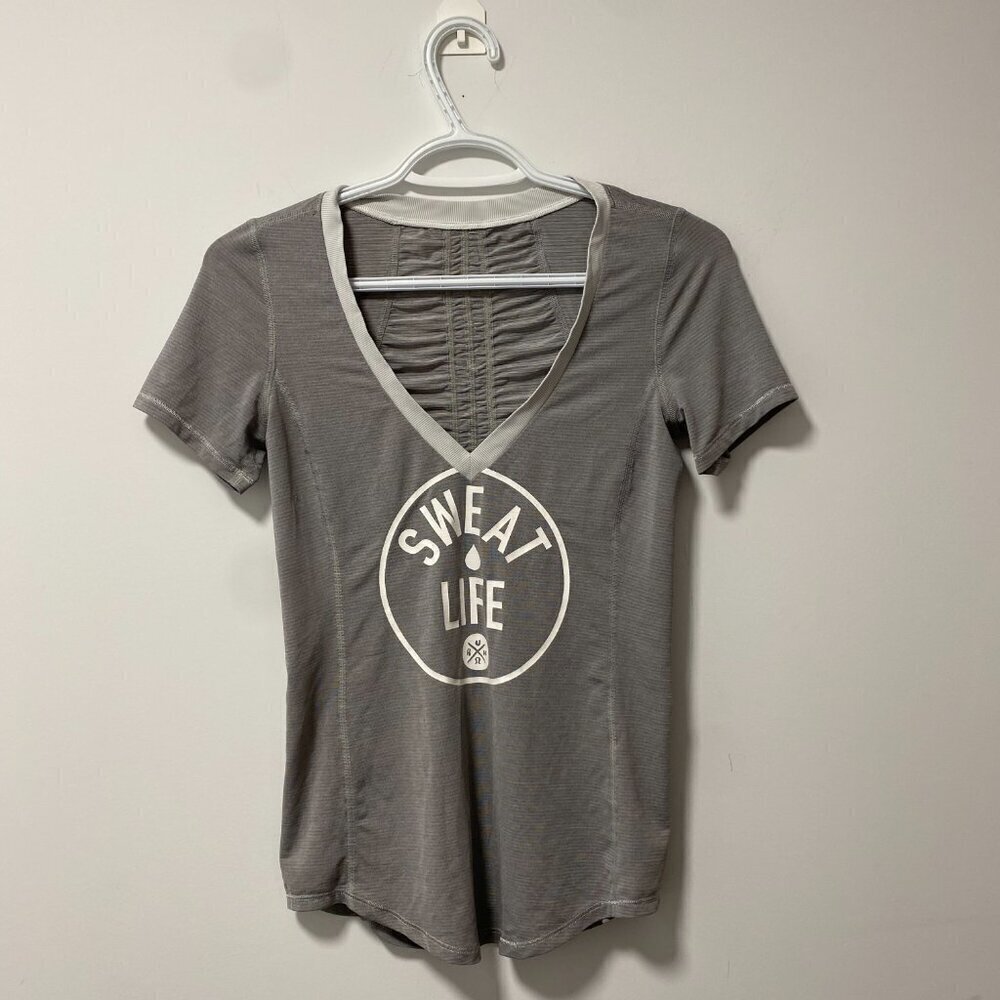Sweatlife Lululemon Tee — Grey Graphic “Sweatlife” / Women’s - Size S - Picture 2 of 5